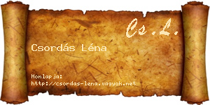 Csordás Léna névjegykártya